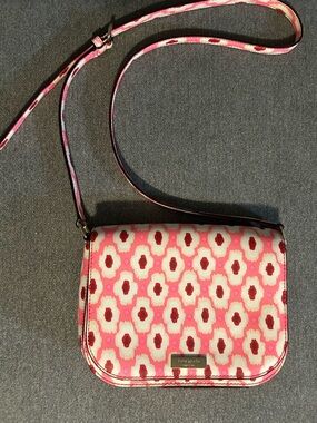 Kate Spade Pink and Red Patterned Crossbody Bag